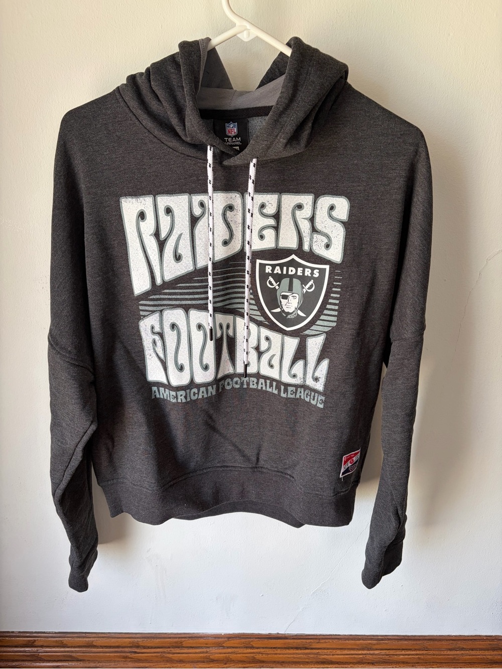 New Era Raiders Gray Hoodie with White Graphics Like New